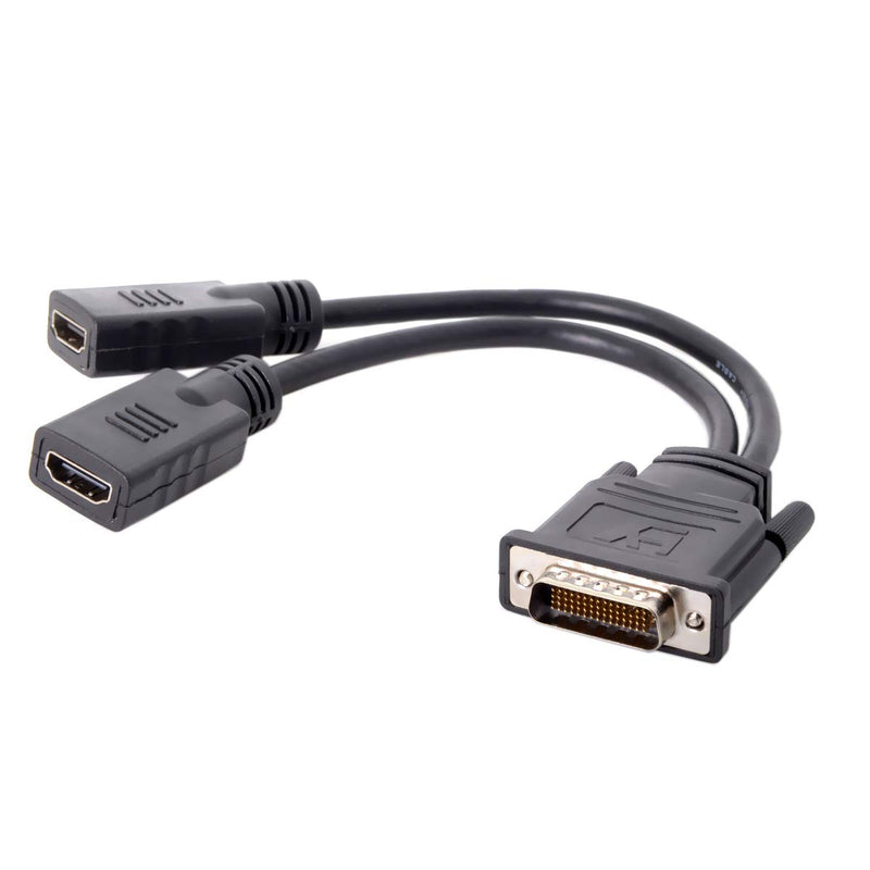 DMS 59 Pin to 2 HDMI Cable, CABLEDECONN DMS 59 Pin Male to HDMI Female Dual Monitor Extension Cable Adapter for Lhf Graphics Card (DMS 59 pin Dual hdmi)