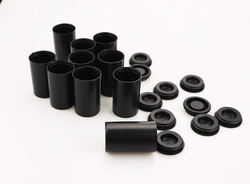 30Pcs Film Canister with Caps and Blank Labels for 35mm Film(Black)