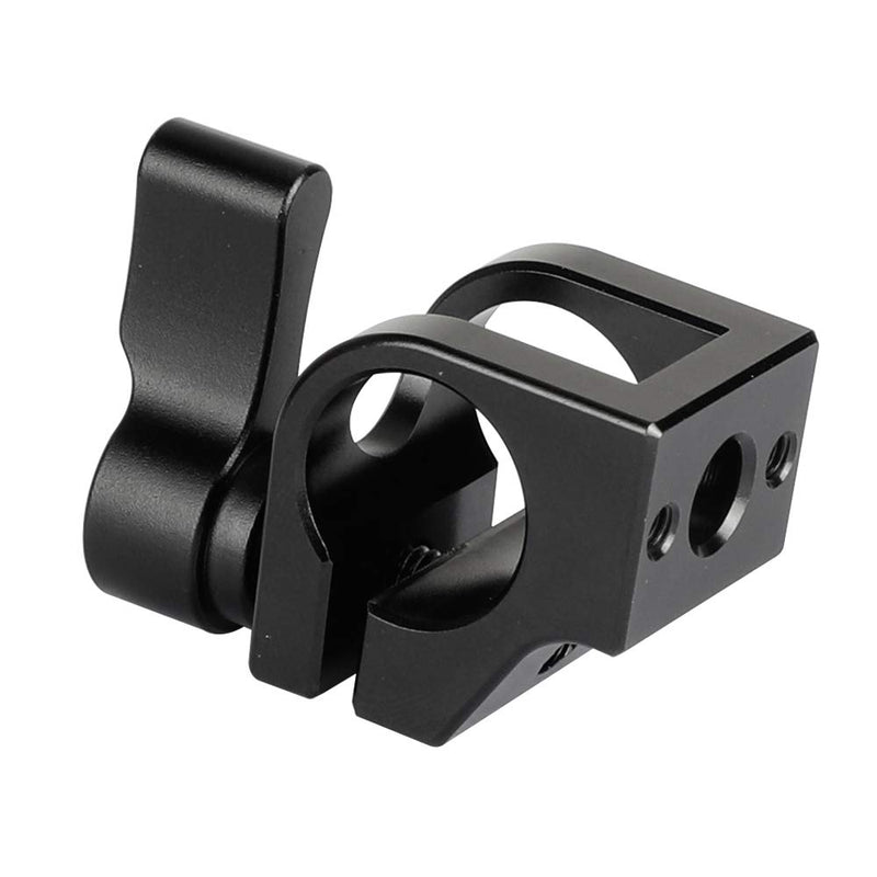 CAMVATE 15mm Single Rod Clamp Install on 1/4"-20 Thread Hole for Camera cage (Black Knob)