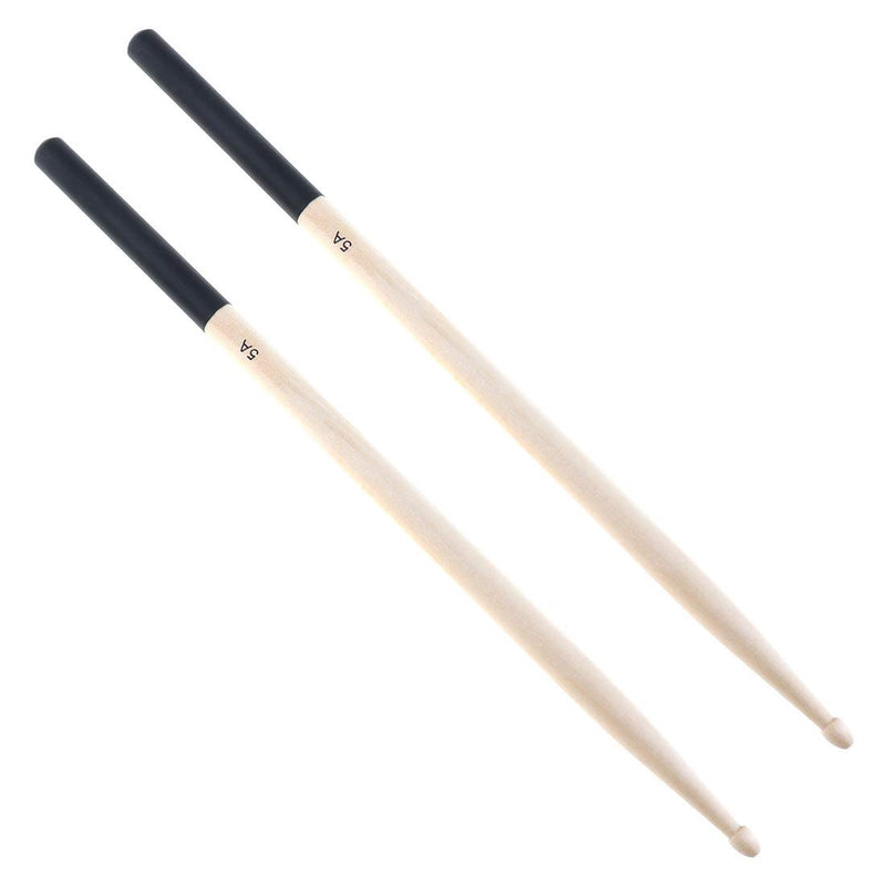 YiPaiSi 2pcs 5A Drum Sticks, 5A Maple Wood Drumsticks, Non-Slip Drum Sticks, 5A Wood Tip Maple Wood Drumstick For Kids Students, Adults (Black)