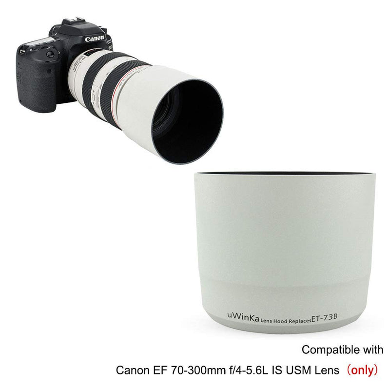 Camera Lens Hood for Canon EF 70-300mm F4-5.6L is USM Lens Replace ET-73B White,Reversible Lens Hood Protector