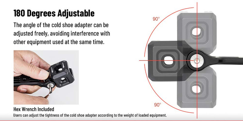 Sunwayfoto CB-04 Triple Cold Shoe Bracket Adapter Flash Accessory