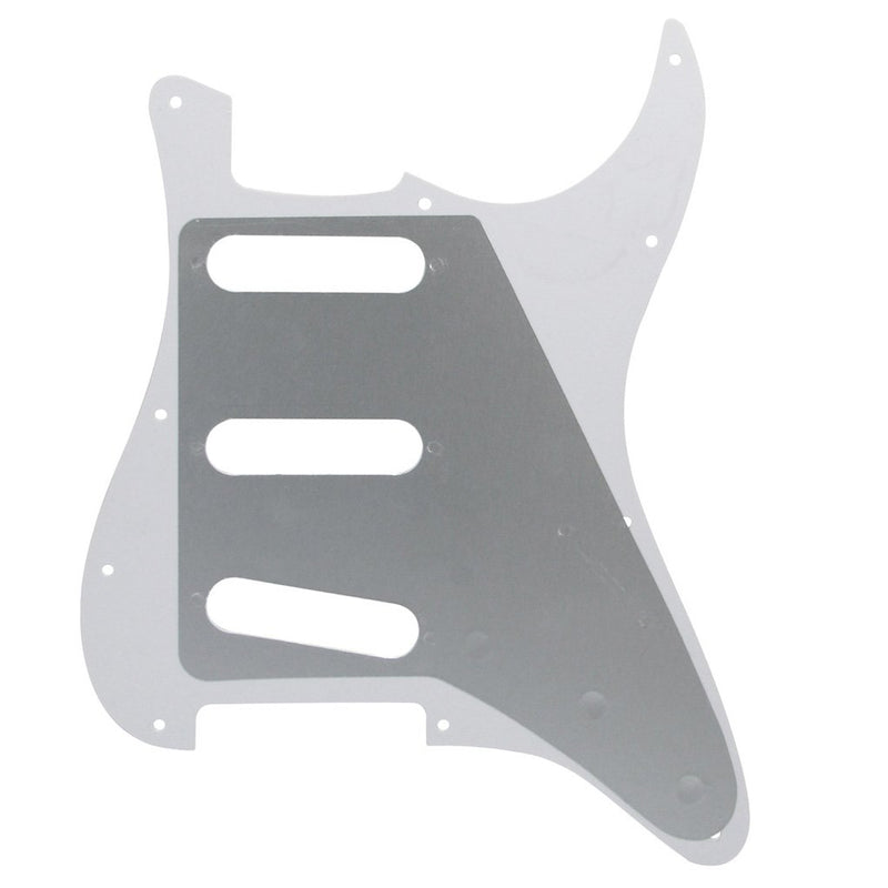 FLEOR SSS Left Handed Strat Pickguard Guitar Backplate Tremolo Cavity Cover w/Screws Set for USA/Mexican Made Strat Guitar Modern Part, 3Ply White