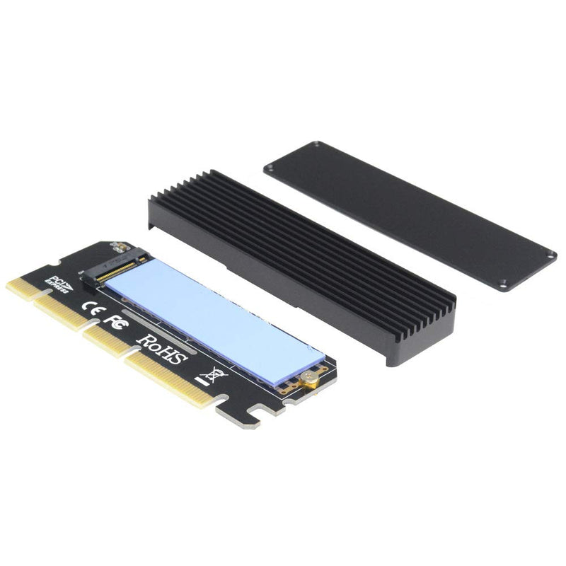 GODSHARK NVME Adapter with Heat Sink, M.2 SSD Key M to PCI Express x4/x8/x16 Converter Expansion Card, Support 2230 2242 2260 2280, Compatible for Windows XP 7 8 10