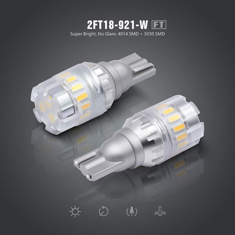 SIRIUSLED - FT- 921 922 579 LED Canbus Reverse Backup Trunk Light Bulb for Car Truck Super Bright High Power 3030+4014 SMD White 6500K Pack of 2