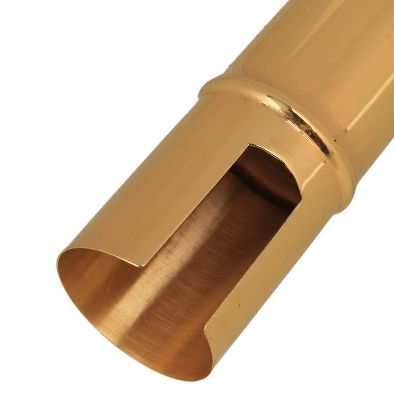 Yibuy Gold Plated Brass B-flat Tenor Saxophone Sax Mouthpiece with Cap Ligature 7#