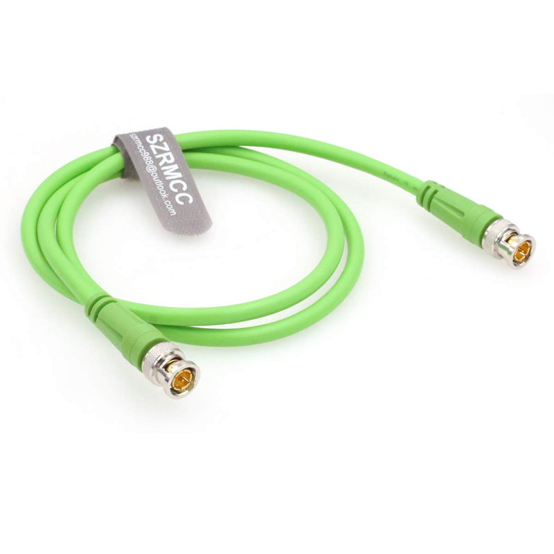 SZRMCC HD SDI 12G 75ohm Male to Male 4K Video Coaxial BNC Cable for Cameras Monitors (1m) Green Cable 1m