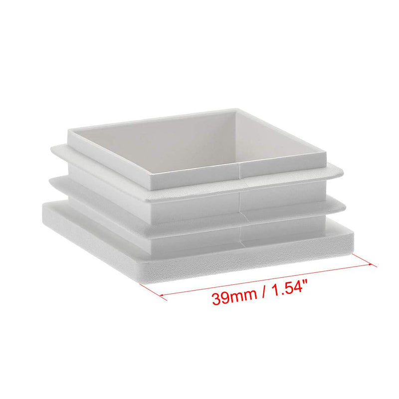 uxcell 8Pcs 38mmx38mm(1.5inch) Plastic Tubing Plug Square Post End Caps for Handrail Stair Newel Guardrail Tube White