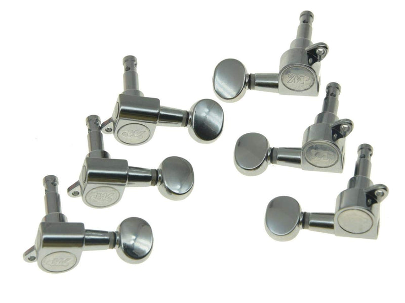 Wilkinson Mini Oval Button 6 Inline Chrome E-Z-LOK Post Guitar Tuners EZ Post Guitar Tuning Keys Pegs Machine Heads