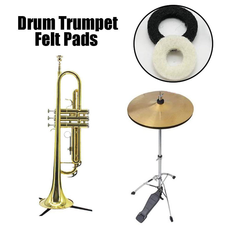 20 Pcs Trumpet Valve Felt Pads Trumpet Felt Cushion White Valve Top Cap Felt Washers for Drum Trumpet