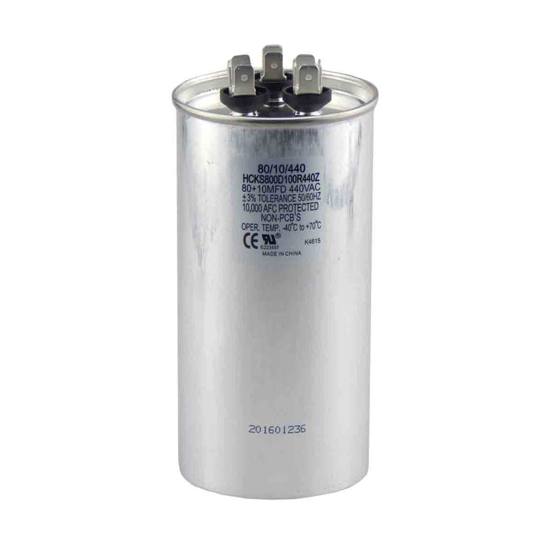 80/10 MFD Replaces Both 440 and 370 Volt Round Run Dual Capacitor TradePro 80 + 10