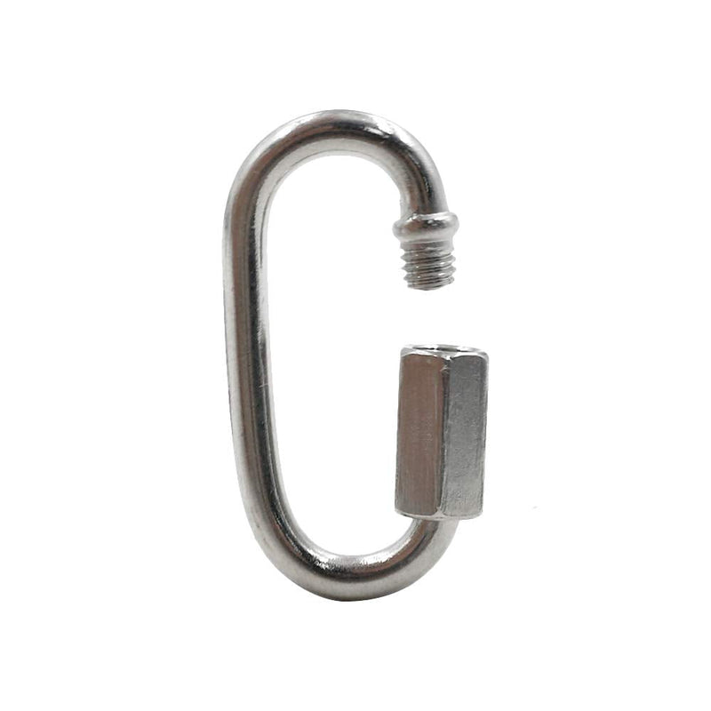 Qjaiune 24Pcs Quick Links 1/8 Inch Stainless Steel D Shape Locking Carabiner, Heavy Duty Durable Chain Connector 1/8" / 3.5mm
