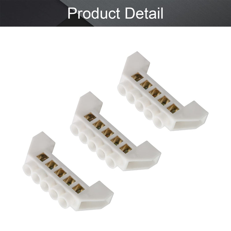 Fielect 7Pcs Terminal Bus Bar 5 Positions Terminal Block Connector Bar 6.07mm Wire Dia Screw Terminal Grounding Strip Bus Bar Single Row High Bridge Design Electric Barrier Bus Bars 7Pcs KT058-5