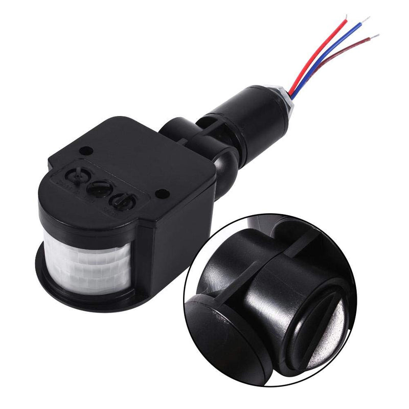 Outdoor 90~250V 180 Degree Infrared PIR Motion Sensor Detector Wall Light Switch Black