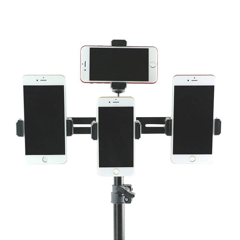 [AUSTRALIA] - Walway Straight Triple Head Bracket Tripod Mount for 1/4 inches Screw DSLR Camera LED Light Flash Light Microphone and More, with Hot Shoe Socket 