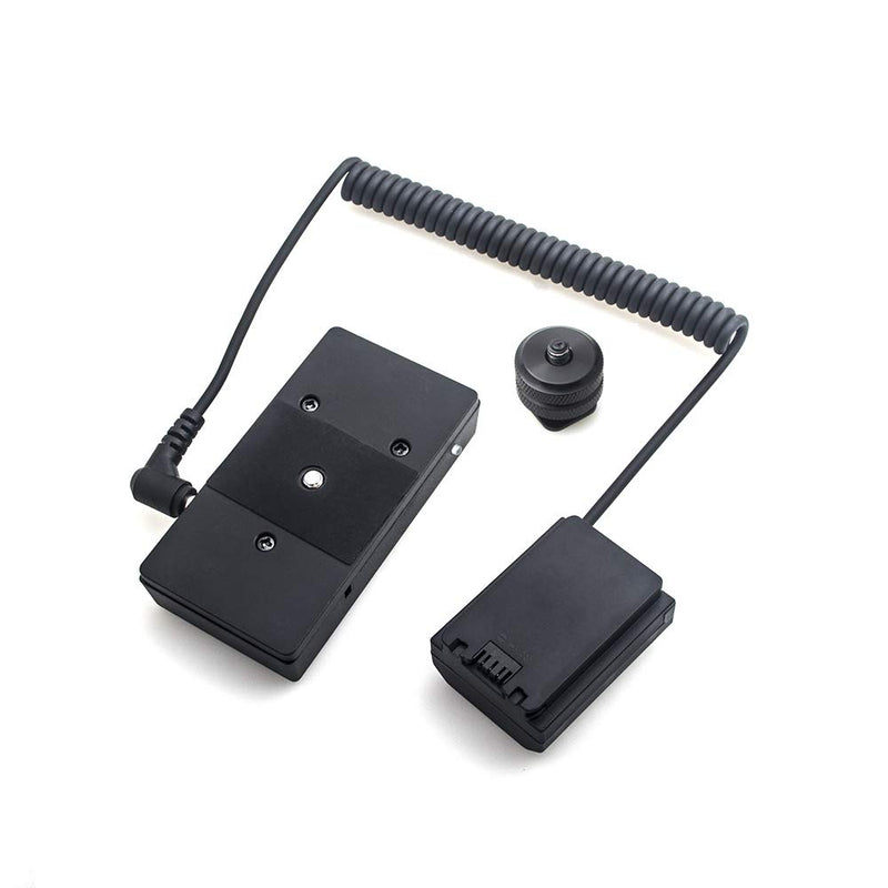 Runshuangyu NP-FZ100 Full Decoding Dummy Battery to NP-F970 Battery Adapter Hot Shoe Mount Plate, Power Spring Extenable Cable for Sony A7III A7SIII A7RIII A9 ILCE-9 Camera