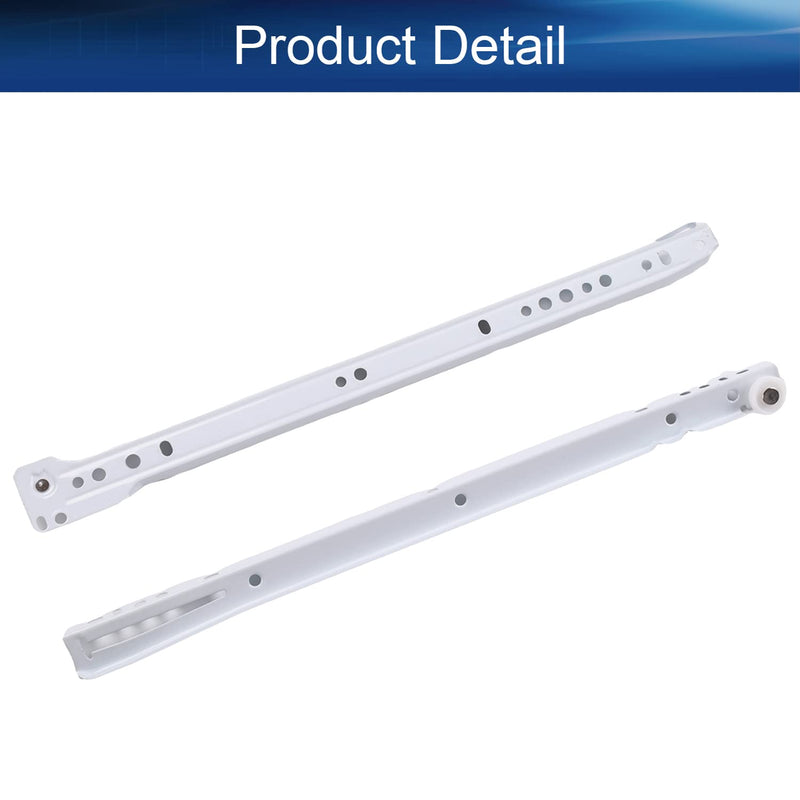 Yinpecly Drawer Slides 14" Length Cold Rolled Steel for Furniture Drawers 2 Fold Ball Slide Drawer Ball Bearing Slide Track Rail 55 LB Bearing Capacity Side Mount White 1Pair