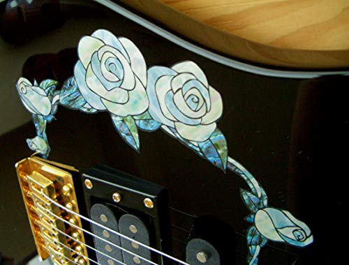 White Roses (White Pearl) Flower Inlay sticker Decals for Guitar and Bass