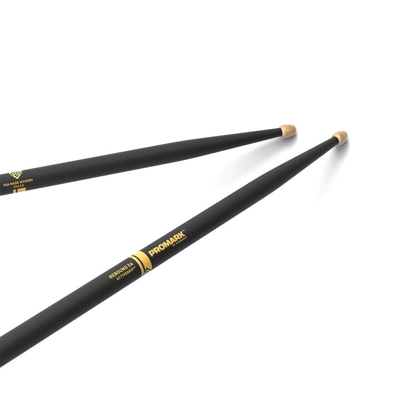 Promark ActiveGrip Forward Drumsticks, Acorn Tip, Black, Rebound 5A