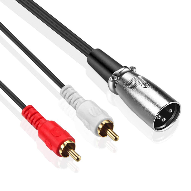 [AUSTRALIA] - URWOOW XLR Male to Dual 2 X Phono RCA Male Adapter Converter Y Splitter Stereo Audio Interconnect Cable (10 feet) 10 feet 