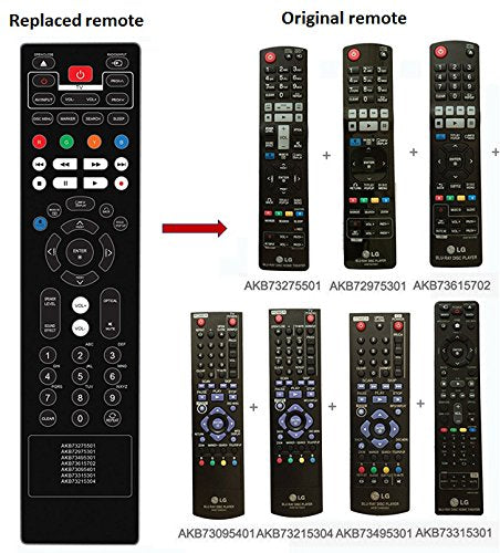 Smartby New BLU-RAY Player Remote Control AKB73275501 AKB72975301 AKB73615702 AKB73095401 AKB73215304 AKB73495301 AKB73315301 for LG LHB336 HB906PAWPD HB906SBPD HB906SCPR LHB336, LHB536, LHB976