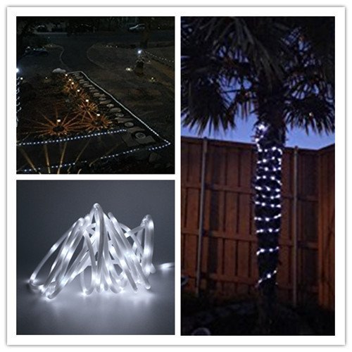 [AUSTRALIA] - Christmas Rope Light String Lights 100 LED Dimmable Rope Light With Remote Control 8 Modes/Timer Indoor Outdoor Waterproof Light Decor for Garden Wedding Xmas Party Battery Powered (white) White 