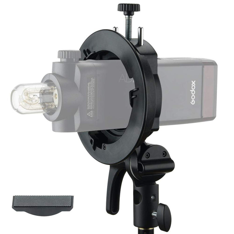 Godox S2 Speedlite S-Type Bracket Bowens Mount, for Godox V1 AD200Pro AD400Pro AD200 V860II TT685 TT600 TT350, Precise Tilt Control, Large Adjustment Handle, Integrated Umbrella Mount, More Compact