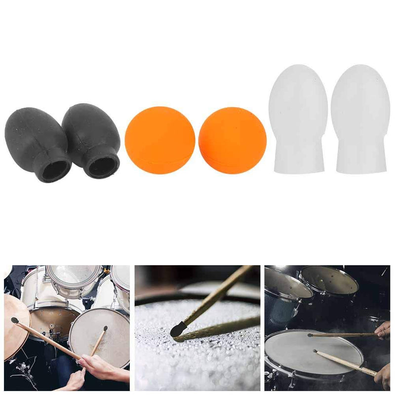 Bnineteenteam 2 Pcs Drum Sticks Tip Covers Silent Practice Tips Replacement Wear Resistance High Elastic Silicone Drum Stick Tips Protectors Covers Black