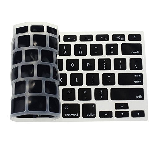 YYubao Super Stretchy Silicone Keyboard Cover Skin Protector Compatible with MacBook Pro 13" 15" 17" (with or Without Retina Display) MacBook Air 13" and iMac (Fits US Keyboard Layout only) - Black