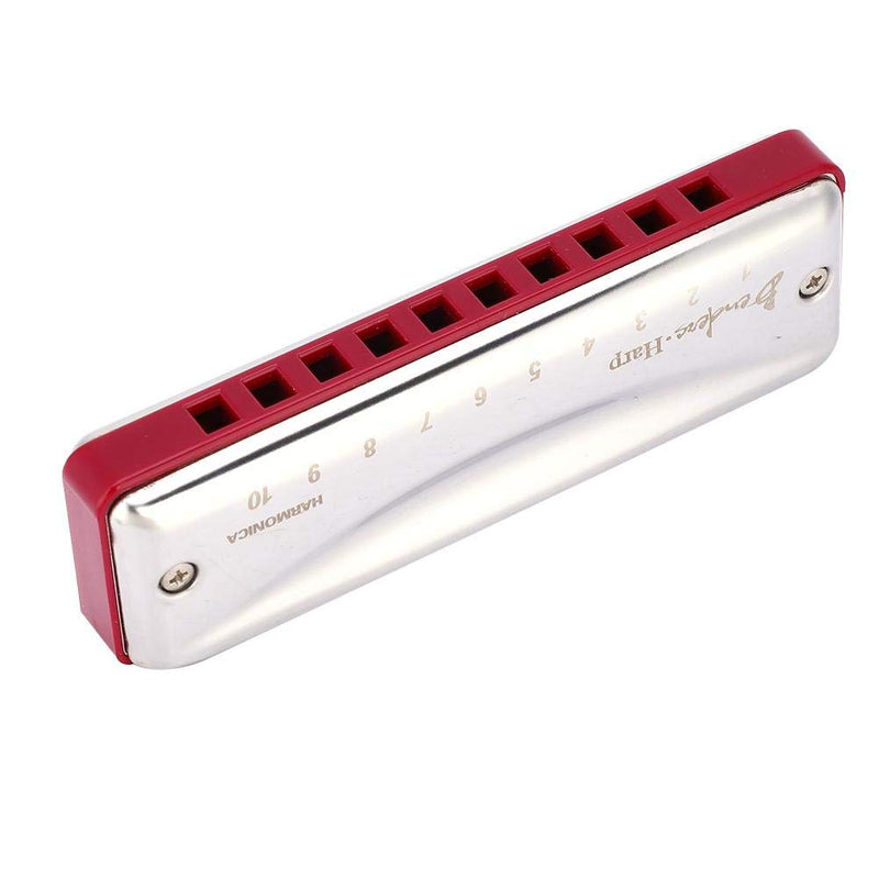 T best Harmonicas, KONGSHENG Benders Harp 10 Hole 20 Tone Blues Beginner Harmonica in the Key of C purplish red