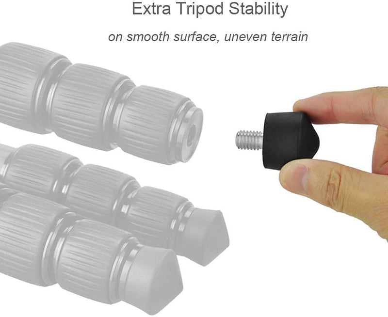 Foto&Tech 3 Pieces Universal Anti Slip Rubber Tripod Feet Compatible with Benro Gitzo Induro Kingjoy Manfrotto, Thread Tripod Foot Replacement for Smooth and Uneven Surfaces (1/4) 1/4