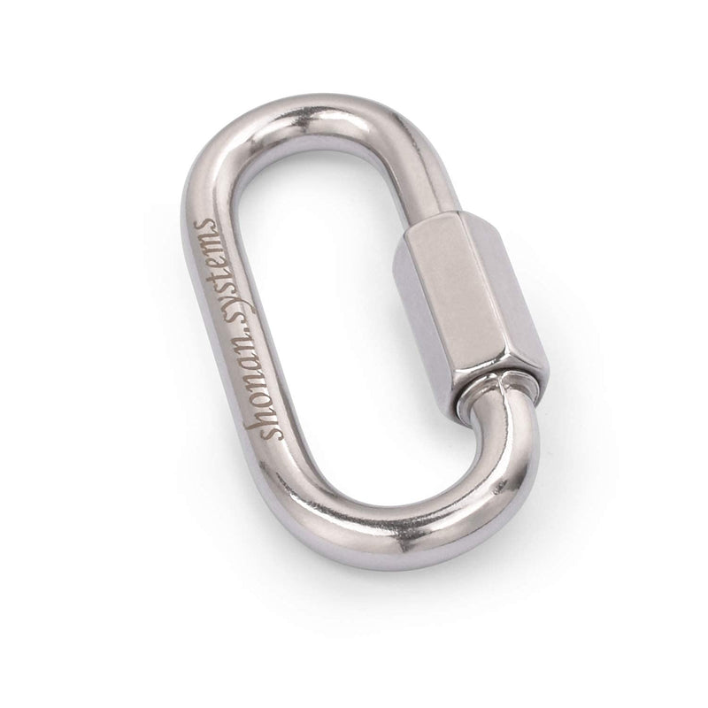 SHONAN 2.3 Inch Stainless Steel Chain Quick Links- 5 Pack 1/4" Locking Carabiners, Chain Hooks, Twist Key Ring Screw Chain Link, 880 Lbs Capacity 2.3 Inch, 5 Pack
