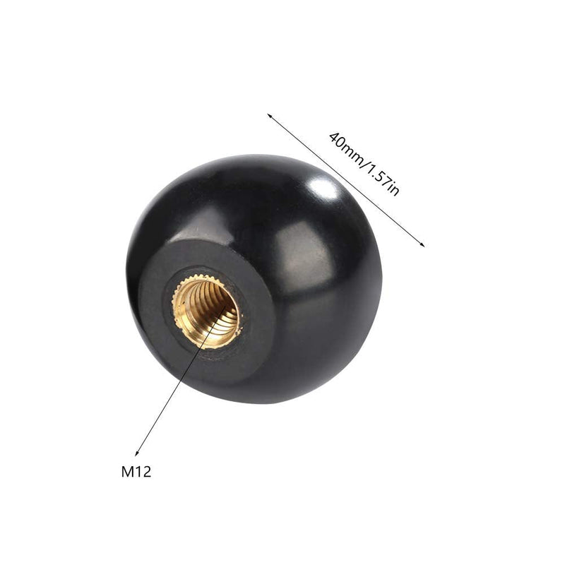 Ball Lever Knob, 5Pcs Black Bakelite Ball Lever Knob Copper Insert M1240 Machine Tool Replacement Parts for Machine Tools