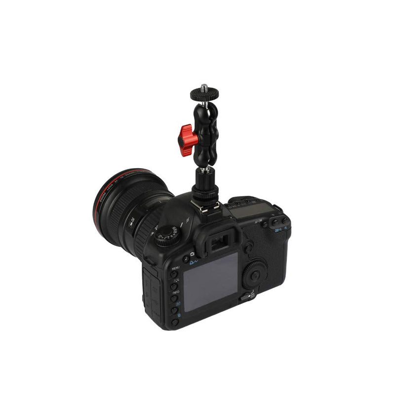 CAMVATE 1/4"-20 Ball Head Extension Arm with Shoe Mount for Camera Monitor/Flashlight