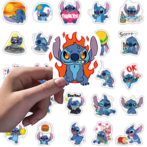 50pcs Cartoon Lilo & Stitch Laptop Vinyl Stickers car sticker For Snowboard Motorcycle Bicycle Phone Computer DIY Keyboard Car Window Bumper Wall Luggage Decal Graffiti Patches (Cartoon Lilo & Stitch)