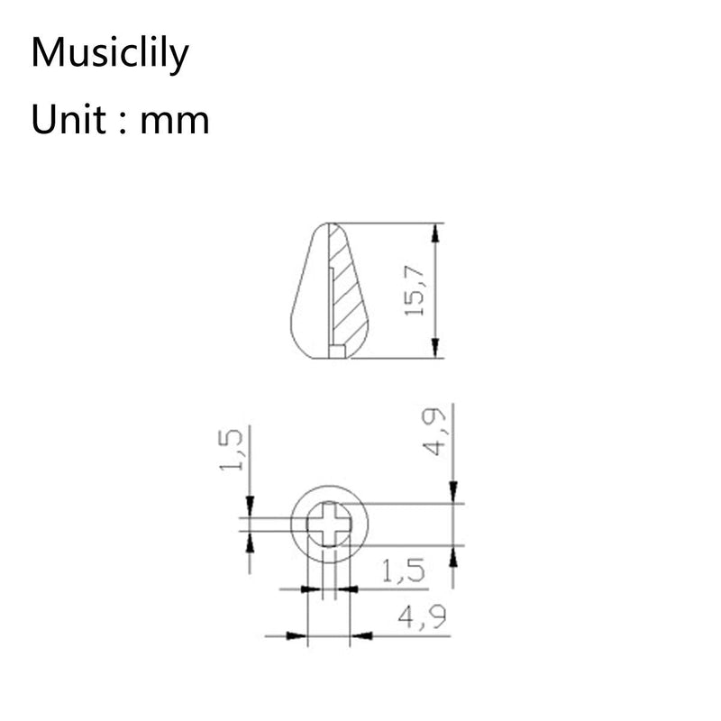 Musiclily Pro Inch Size Guitar 5-Way Switch Tips Stratocaster Lever Switch Knobs for USA Fender Strat/Tele/CRL, Aged White (Set of 2)