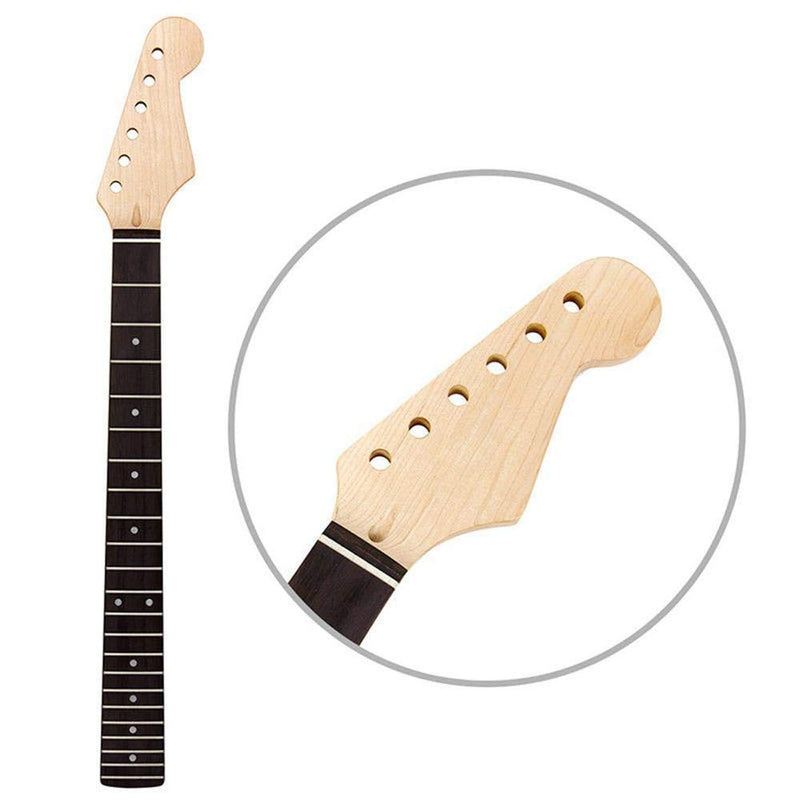 better18 Guitar Neck,Guitar Maple Neck for ST Replacement Parts Instrument, Glossy Inlay Right Handed 22 Fret Replacement Electric Handle 6 Strings Guitar Fingerboard