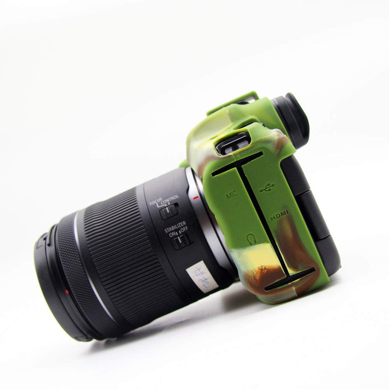 [AUSTRALIA] - R5 Case, BolinUS Fullbody Ultra-Thin Lightweight Rubber Soft Silicone Housing Case Bag Cover for Canon EOS R5 (Green) Green 