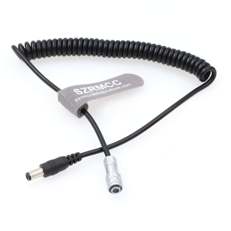 SZRMCC DC 5.5x2.5mm to Weipu SF610 2 Pin Female Plug Power Cable for BMPCC 4K Blackmagic Pocket Cinema 4K Camera (Coiled Cable, Straight DC2.5mm) Coiled Cable