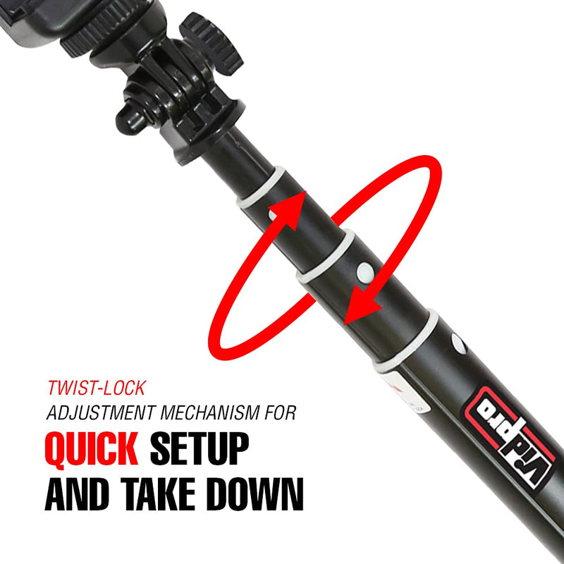 Vidpro MP-20 Action Pole - Lightweight 36-inch Extendable Aluminum Monopod Collapses down to 10 inches Includes Integrated Mount for GoPro Phone Clamp and Tripod Adapter Perfect for Cameras Camcorders and DSLRs