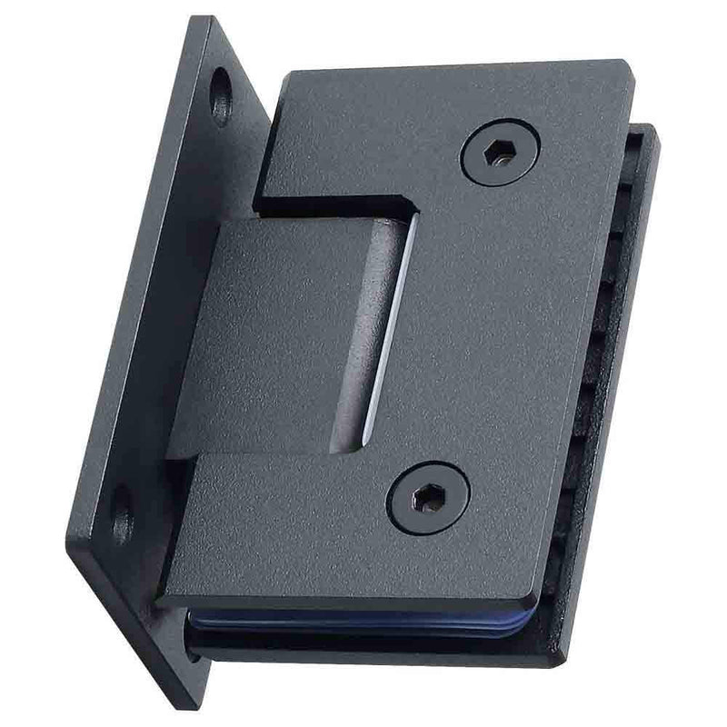 Heavy Duty 90 Degree Glass Door Cupboard Showcase Cabinet Clamp Glass Shower Doors Hinge Replacement Parts Wall-to-Glass (Black) Black