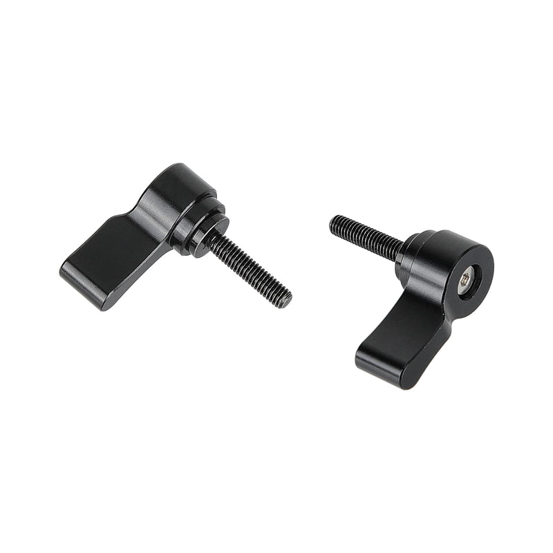 CAMVATE M4 Male Threading (18mm Long) Rotating Knob Adjustable Thumb Lever Screw(Black 2 Pieces) - 2940