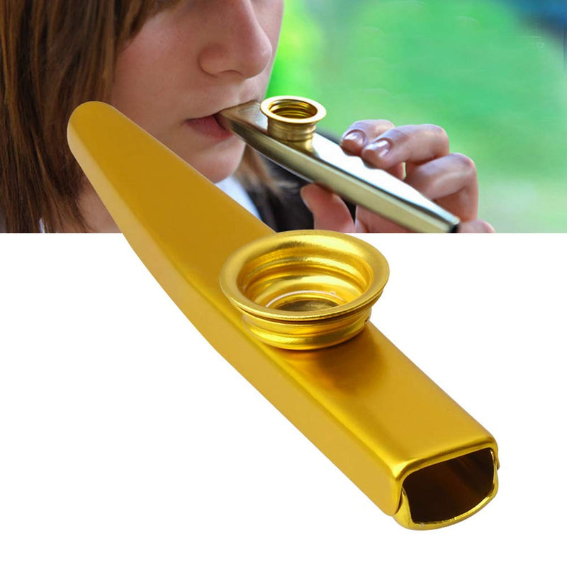 2 Pcs Metal Kazoo with 10 Membrane Flute Music Instrument Set for Kids Music Lover