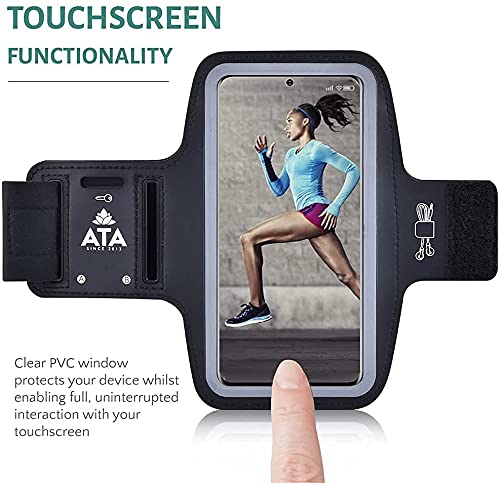 Running Armband for iPhone 12 Pro Max / 11 Pro Max, Non-Slip Sweatproof Sports Phone Holder with Key/Headphone Slots for iPhones up to 6.7”