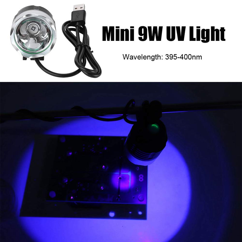 ASHATA Mini Ultraviolet Light 9W USB Lamp UV Glue Curing LED Lamp for Mobile Phone Repair CI Chip Repair