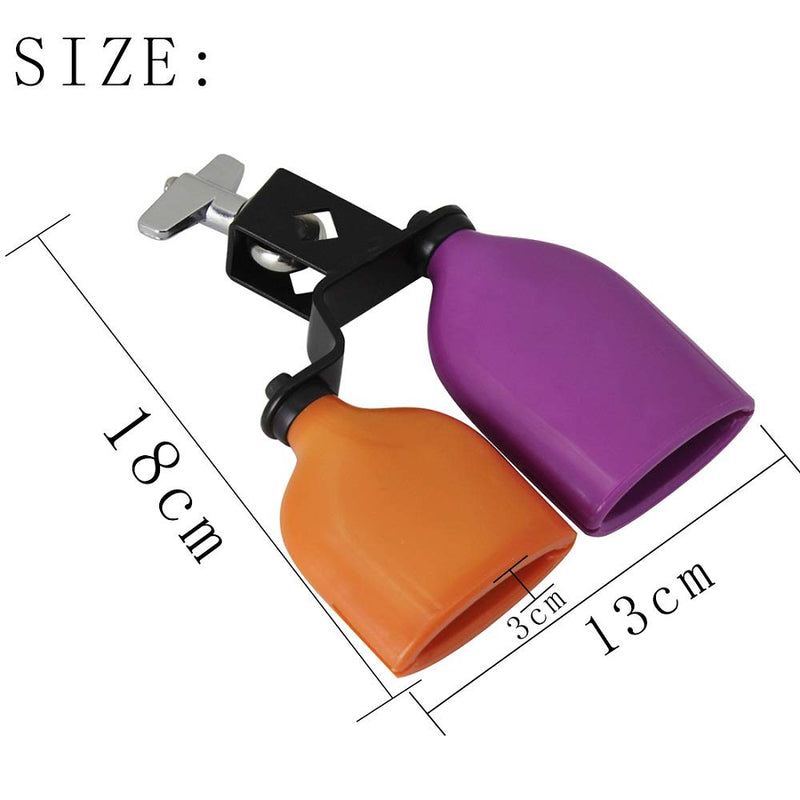 [AUSTRALIA] - Mowind Bicolor Cowbell for Drum Set High and Low Tones Double Mounted Bell Kit Percussion Instruments Medium Size 