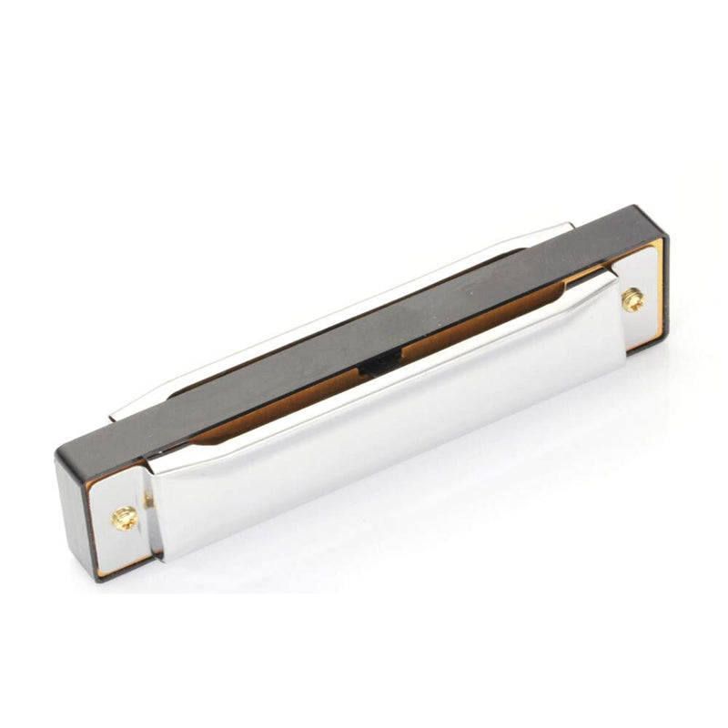 MZY1188 10 Hole Harmonicas Key of C,Stainless Steel Harmonica 10 Holes Key of C Musical Instrument Stainless Steel with Case