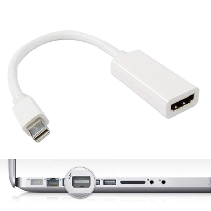 CY Thunderbolt Port to HDMI Female Adapter Cable with Audio Video for 2011 2012 2013 2014 2015 Laptop White