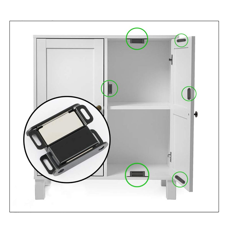 Alise 4-Pack Black Door Magnetic Catch,Cabinet Furniture Closet Catches Latch with Strong Magnetic,Made of Stainless Steel 1-Small Size