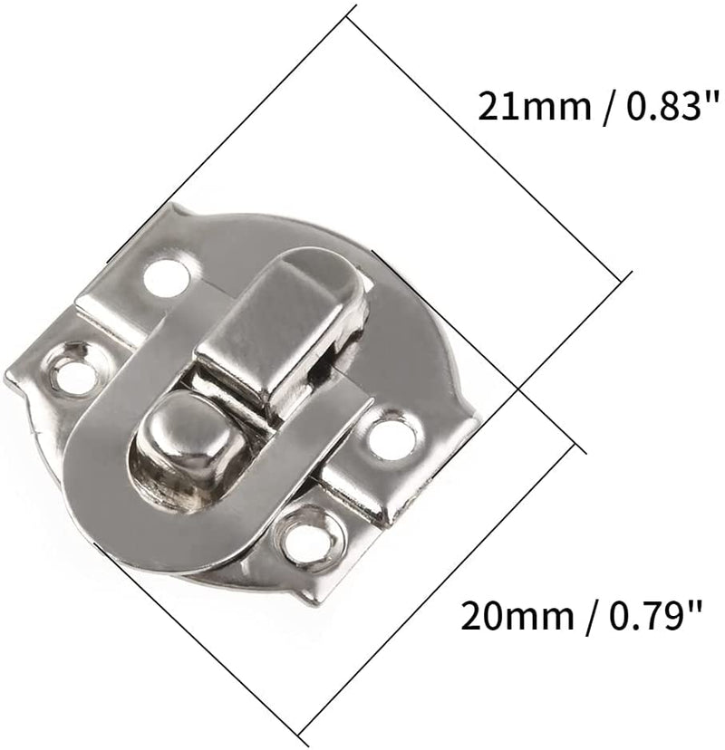MroMax 50PCS Box Buckle Latches Catch Toggle Hasp 0.83" x 0.79"Silver for Jewelry Case Vintage Box Wooden Case Hasp Lock Latch Silver